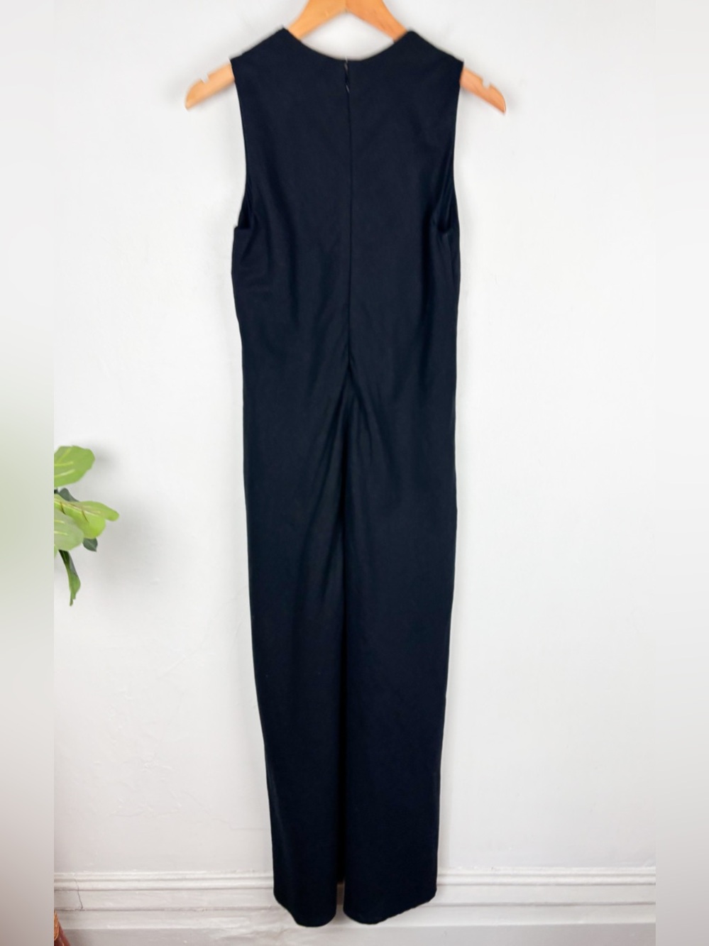 NWOT Abercrombie & Fitch Black Linen Beaded Plunge Neck Maxi Dress Sz S - Picture 3 of 8